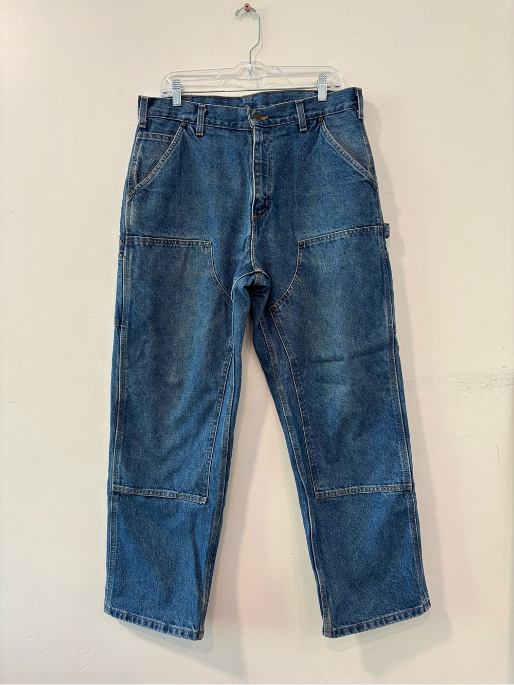 Vtg Carhartt B73 DST Denim Double Knee Jeans Mens 34X30 Skater 2000s Y2K